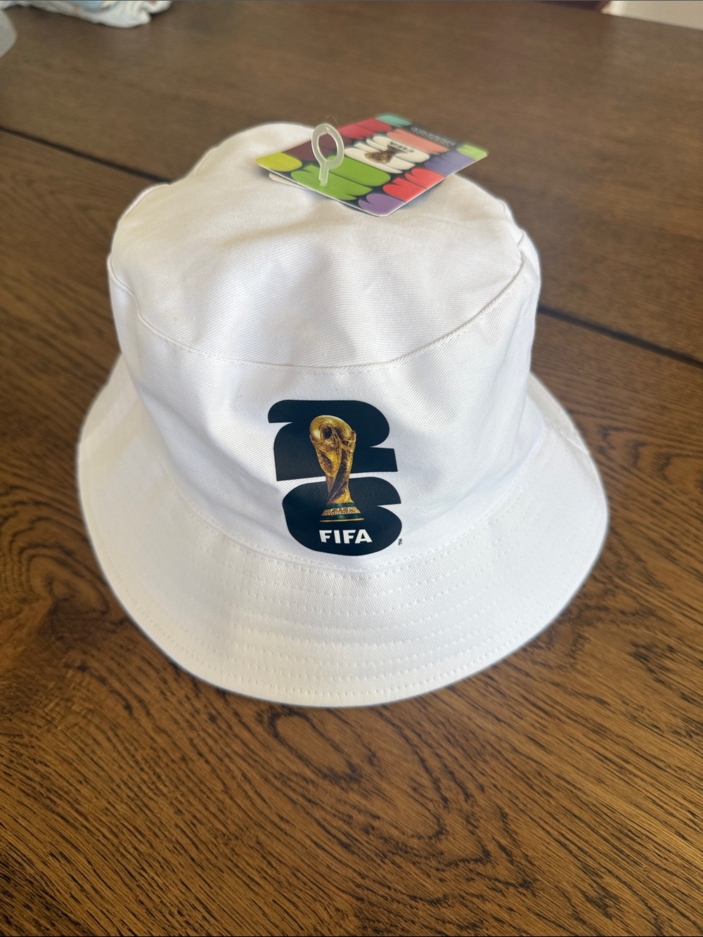 FIFA White Bucket Hat with Trophy Logo